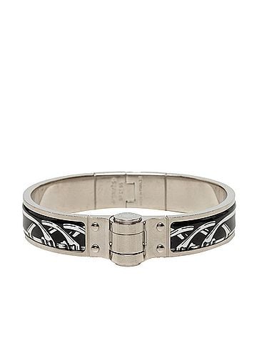 Hermès Hermes Charnière PM Bangle, Black and Silver Metal, Women's (view 1)