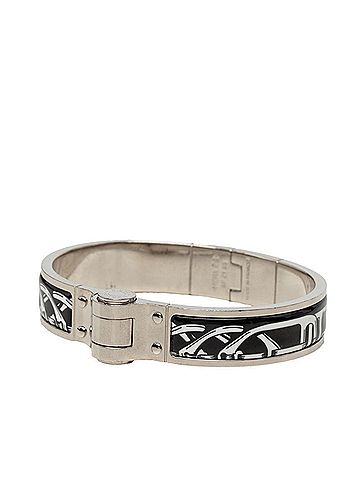 Hermès Hermes Charnière PM Bangle, Black and Silver Metal, Women's (view 2)