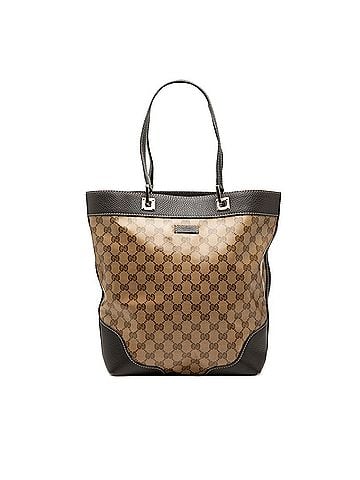 Gucci Gucci GG Crystal Tote Bag Shoulder 272377 Beige Brown Leather Women's GUCCI (view 1)