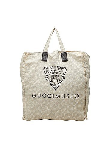 Gucci Gucci GG Canvas Museo Museum Limited Edition Tote Bag 283411 Beige Leather Women's GUCCI (view 1)