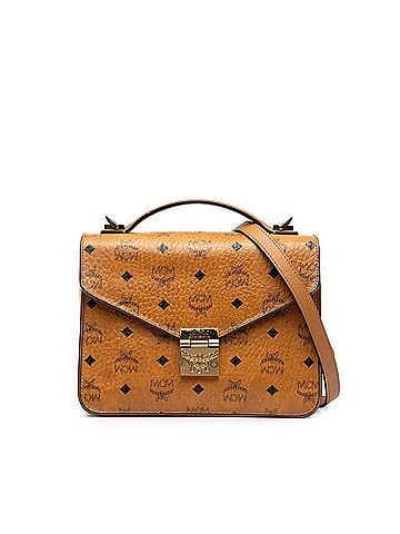 MCM MCM Logogram Visetos Patricia Shoulder Bag/Handbag 2-way Brown Leather Women's (view 1)