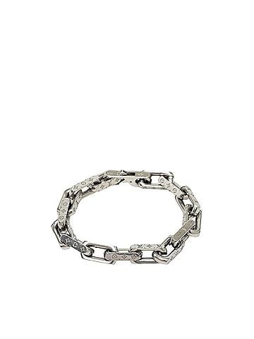 Louis Vuitton Louis Vuitton Collier Chain Monogram Bracelet, Size L, M64224, Silver Metal, Men's. (view 1)