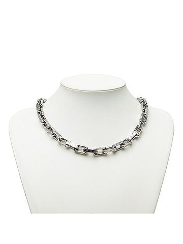 Louis Vuitton Louis Vuitton Monogram Collier Chain Necklace M00307 Silver Metal Women's LOUIS VUITTON (view 1)