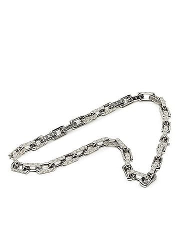 Louis Vuitton Louis Vuitton Monogram Collier Chain Necklace M00307 Silver Metal Women's LOUIS VUITTON (view 2)