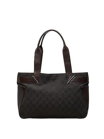 Gucci Gucci GG Canvas Tote Bag 73983 Brown Leather Women's GUCCI (view 1)