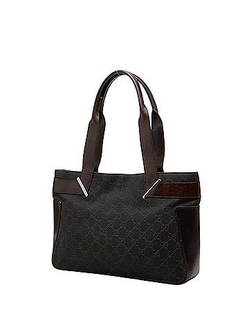 Gucci Gucci GG Canvas Tote Bag 73983 Brown Leather Women's GUCCI (view 2)