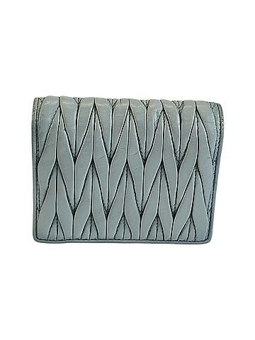 Miu Miu Miu Miu Miu Matelassé Quilted Folding Wallet Compact 5MV204 N88 Blue Light Leather Women's MIUMIU (view 2)