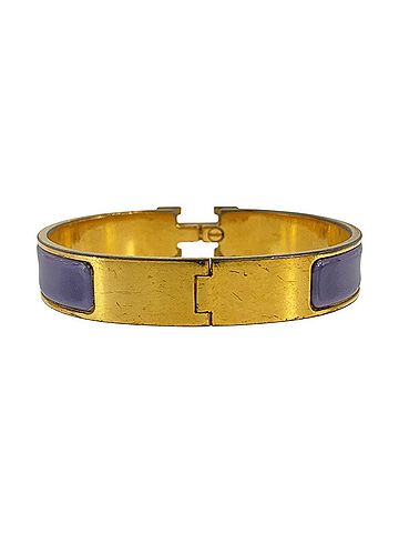 Hermès Hermes Anemone Click H Bangle Bracelet, Purple Enamel Metal, Women's HERMES (view 2)