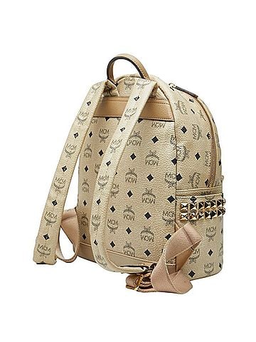 MCM MCM Visetos Stark Side Stud Backpack MMK5SVE37IG001 Beige Leather Plated Women's (view 2)
