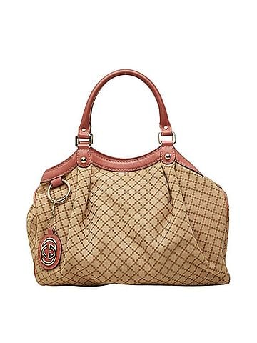 Gucci Gucci Diamante Sukey Handbag 211944 Beige Pink Canvas Leather Women's GUCCI (view 1)