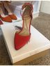 Jessica Simpson Red Satin Strap Up Bow Ankle Pumps Heels - photo 8