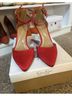 Jessica Simpson Red Satin Strap Up Bow Ankle Pumps Heels - photo 16