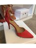 Jessica Simpson Red Satin Strap Up Bow Ankle Pumps Heels - photo 5