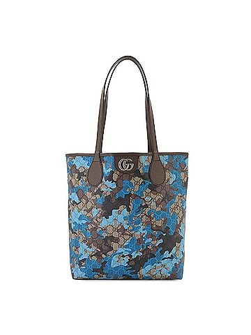Gucci Gucci GG Supreme Tote Handbag, Leather, Beige/Blue Camouflage, 858016, Silver Hardware. (view 1)