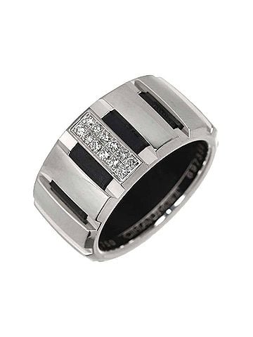 Chaumet Chaumet Class One #52 Ring, Diamond, 18K WG White Gold 750, Rubber Strap (view 1)