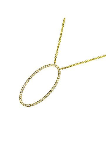 Tiffany & Co. Tiffany &amp; Co. Metro Oval Diamond Necklace, 41cm, 18K Yellow Gold 750. (view 1)