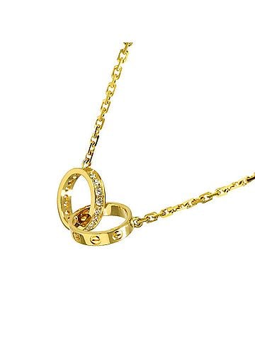 Cartier Cartier Baby Love Semi-Pavé Diamond Necklace, 44cm, 18K Yellow Gold 750 Necklace (view 1)