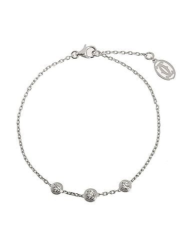 Cartier Cartier d'Amour Diamond 3P Bracelet 19.5cm 18K WG White Gold 750 Diamants Légers (view 1)