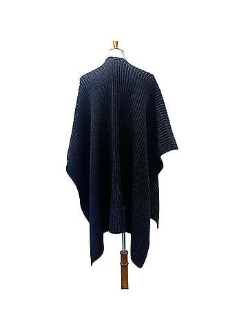 ALLSAINTS Plated Ruana Travel Wrap Poncho Poncho (view 2)