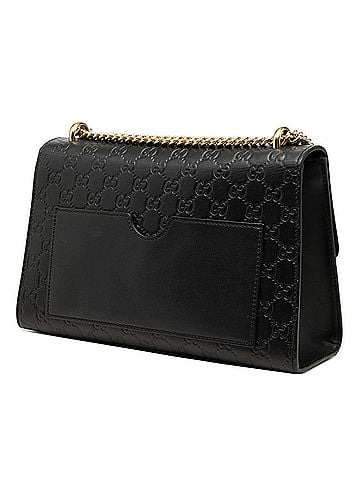 Gucci Gucci Guccissima Padlock Chain Shoulder Bag 409486 Black Leather Women's GUCCI (view 2)