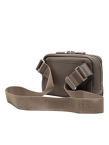 Prada Prada Triangle Logo Plate Body Bag Shoulder Beige Leather Women's PRADA (view 2)