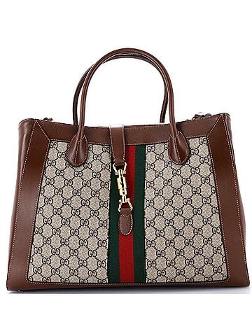 Gucci Jackie 1961 Web Tote GG Canvas and Leather Large (view 1)