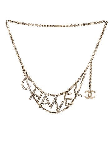 Chanel Logo Chain Belt Metal with Crystals (view 2)