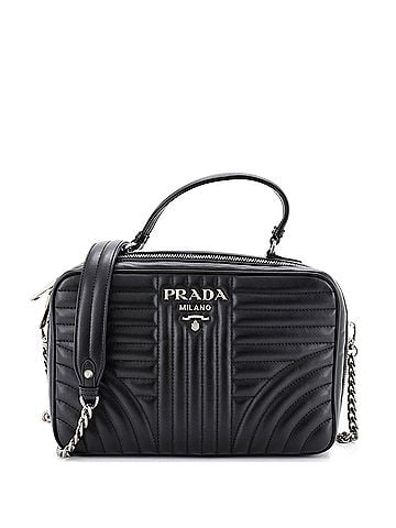 Prada Zip Around Top Handle Bag Diagramme Quilted Leather Medium (view 1)