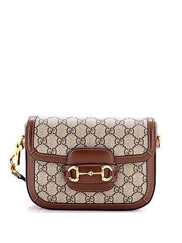 Gucci Horsebit 1955 Shoulder Bag GG Coated Canvas with Leather Mini (view 1)
