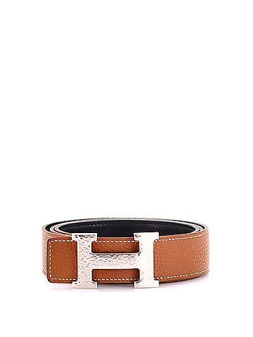 Hermès Constance Martelee H Reversible Belt Leather with Hammered Hardware Medium (view 1)