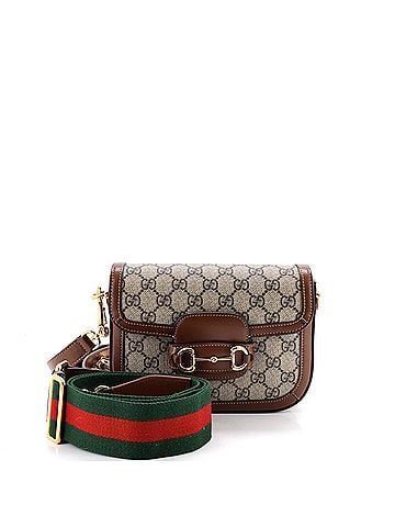 Gucci Horsebit 1955 Shoulder Bag GG Coated Canvas with Leather Mini (view 1)