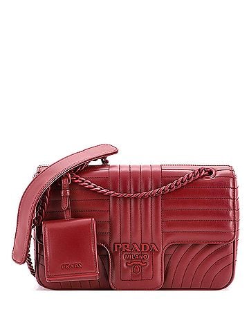 Prada Chain Flap Shoulder Bag Diagramme Quilted Leather Large (view 1)