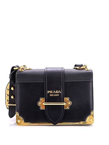 Prada Cahier Crossbody Bag Leather and Saffiano Leather Small (view 1)