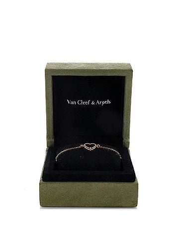 Van Cleef & Arpels Sweet Alhambra Heart Bracelet 18K Rose Gold with Carnelian (view 2)