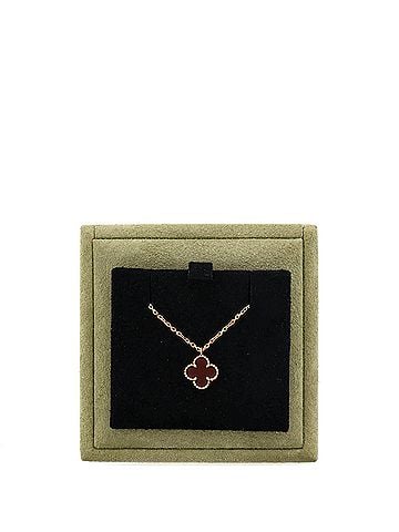 Van Cleef & Arpels Sweet Alhambra Pendant Necklace 18K Rose Gold and Carnelian (view 2)