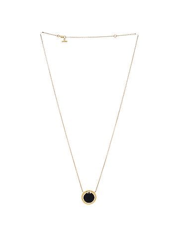 Tiffany & Co. T Circle Pendant Necklace 18K Yellow Gold with Onyx and Diamonds Large (view 2)