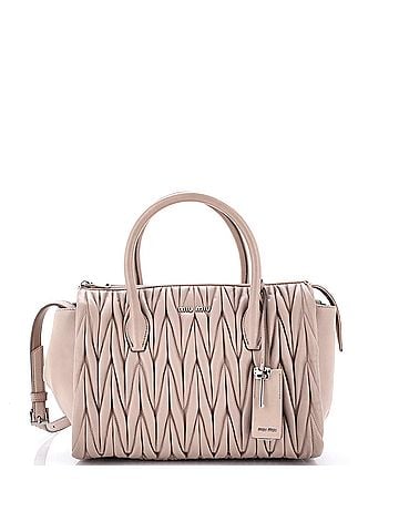 Miu Miu Convertible Zip Tote Matelasse Leather Small (view 1)