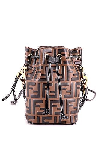 Fendi Mon Tresor Bucket Bag Zucca Embossed Leather Mini (view 1)