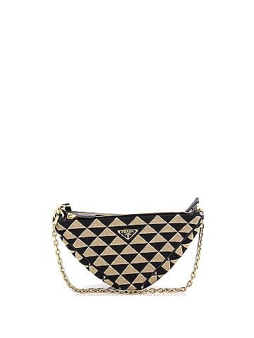 Prada Double Symbole Triangle Bag Leather and Jacquard Mini (view 1)