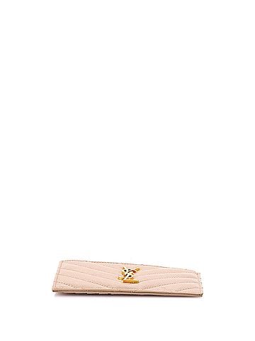 Saint Laurent Monogram Fragments Zip Card Holder Matelasse Chevron Leather (view 2)