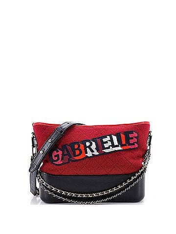 Chanel Gabrielle Logo Hobo Quilted Felt and Calfskin Medium (view 1)