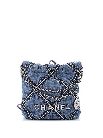 Chanel 22 Chain Hobo Quilted Stitched Denim Mini (view 1)