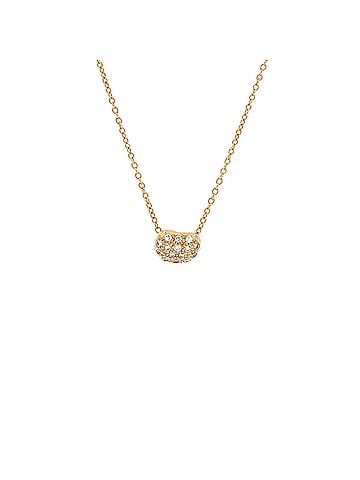 Tiffany & Co. Elsa Peretti Bean Pendant Necklace 18K Yellow Gold with Diamonds 6.5mm (view 1)