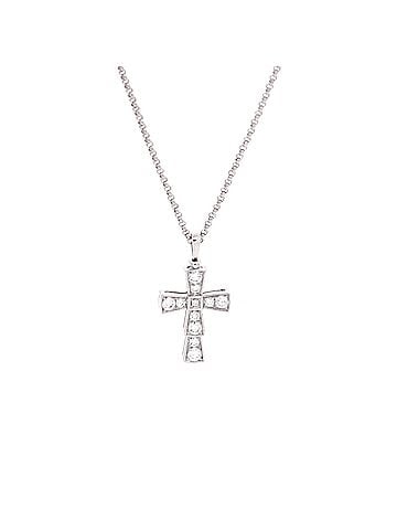 Bvlgari Serpenti Cross Necklace 18K White Gold and Diamonds (view 1)