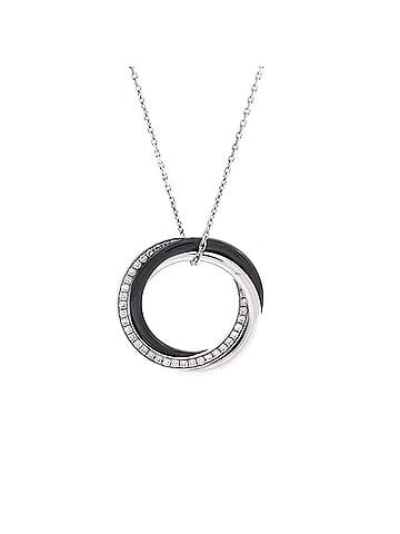 Cartier Trinity Pendant Necklace 18K White Gold with Diamonds and Ceramic Small (view 1)