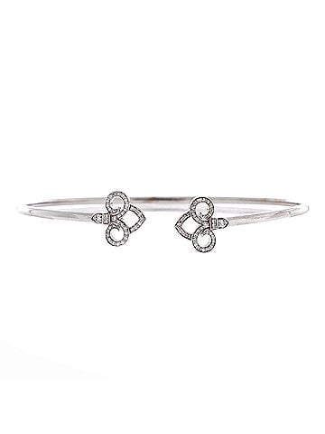 Tiffany & Co. Fleur de Lis Wire Bracelet 18K White Gold with Diamonds (view 1)