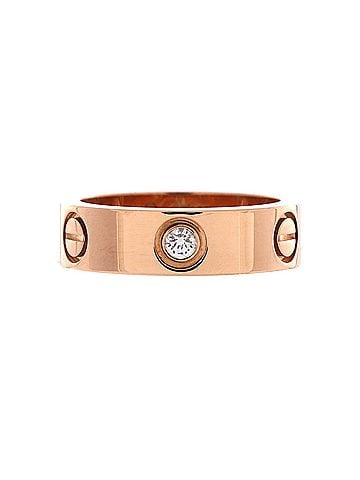 Cartier Love 3 Diamonds Band Ring 18K Rose Gold with Diamonds (view 1)