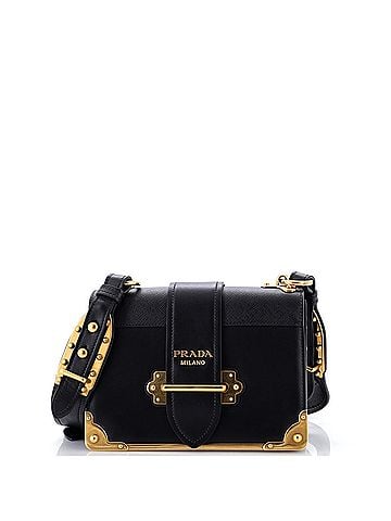 Prada Cahier Crossbody Bag Leather and Saffiano Leather Small (view 1)