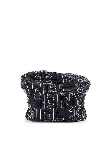 Chanel 22 Chain Hobo Fringed Logo Quilted Denim Small (view 2)