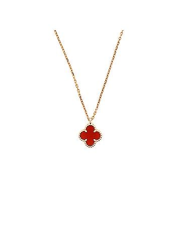 Van Cleef & Arpels Sweet Alhambra Pendant Necklace 18K Rose Gold and Carnelian (view 1)